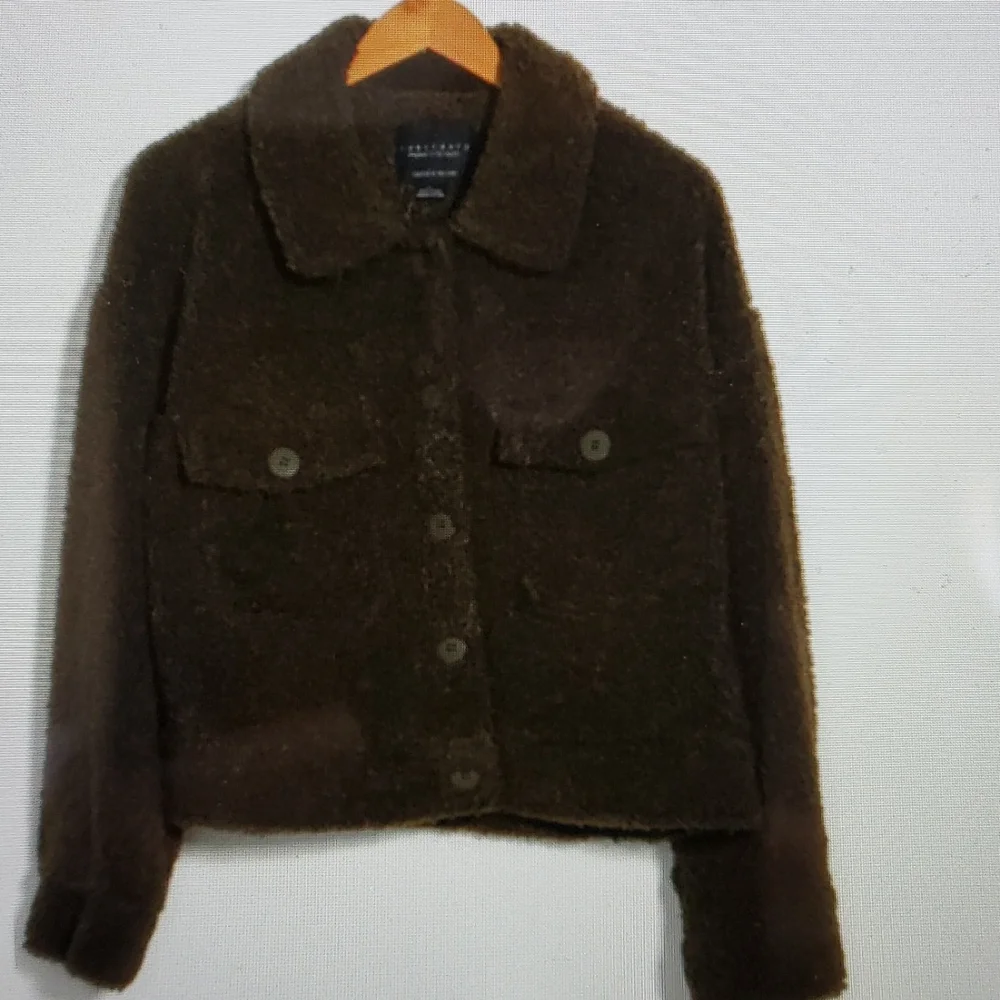 NEW Sanctuary Faux Shearling Crop Trucker Jacket